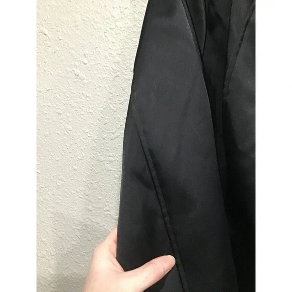 Eileen Fisher Bonded Fleece Funnel Neck Jacket Coat Black S Minimalist Chic Luxe